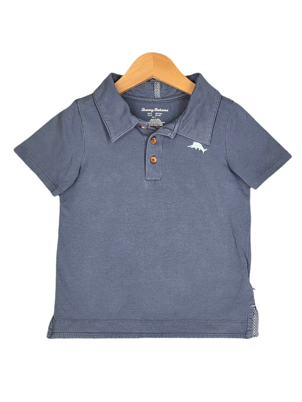 TOMMY BAHAMA KIDS POLO SHIRT – SIZE 4T – BLUE – MARLIN LOGO – COTTON‑SPANDEX
